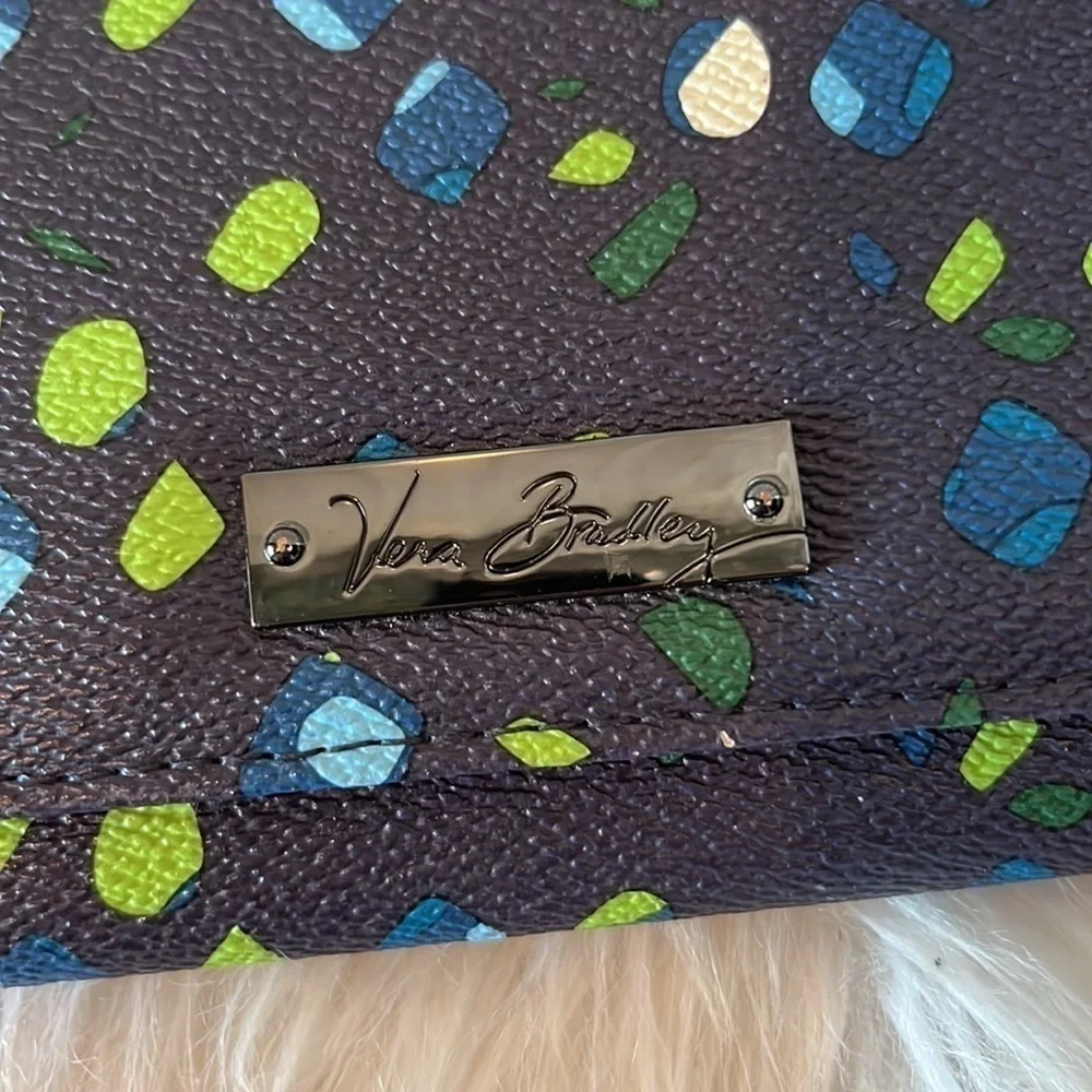 VERA Bradley Ink Spots Trifold Wallet, hard vinyl cute and great condition - Picture 2 of 9